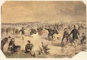 Winslow Homer Skating in Central Park Germany oil painting reproduction